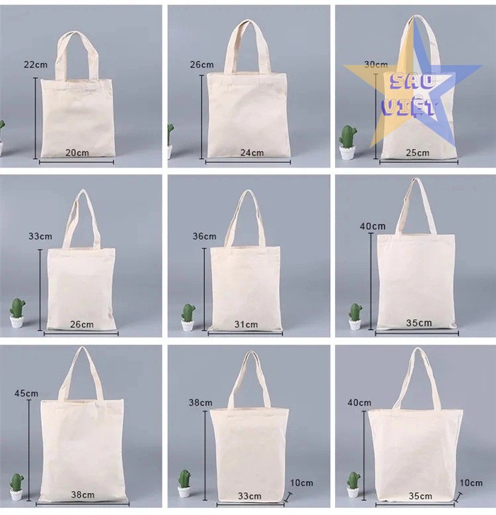 Chọn kích thước túi canvas phù hợp là một trong những yếu tố quan trọng