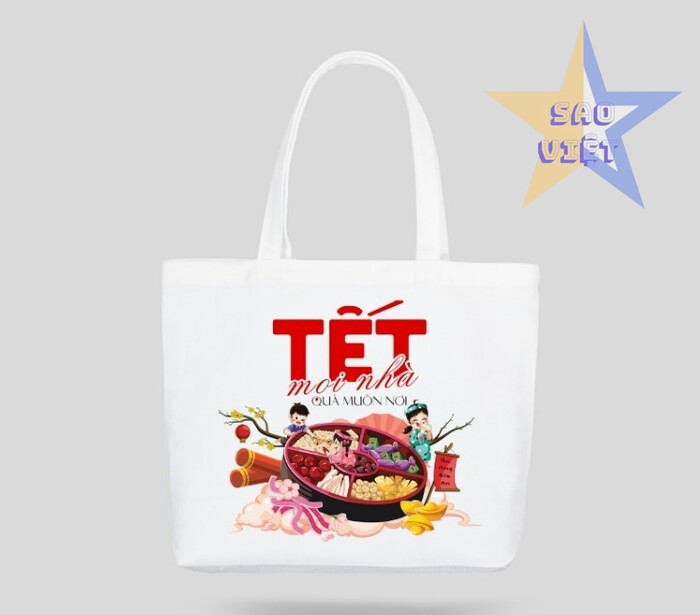 Túi vải không dệt trắng in logo