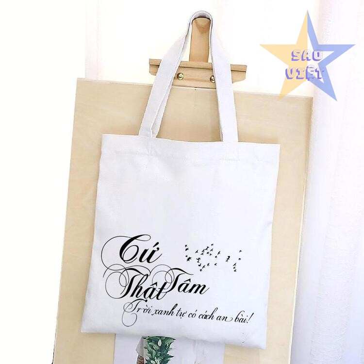 Túi vải tote in logo, slogon