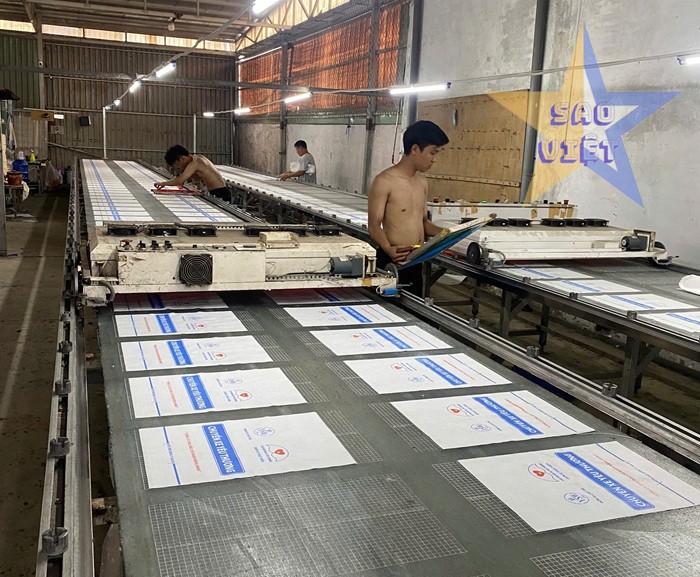 Hình ảnh thực tế xưởng sản xuất túi vải đay Sao Việt