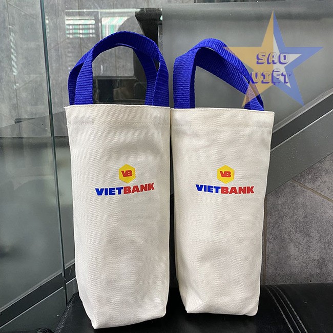 Túi canvas đựng bình nước in logo