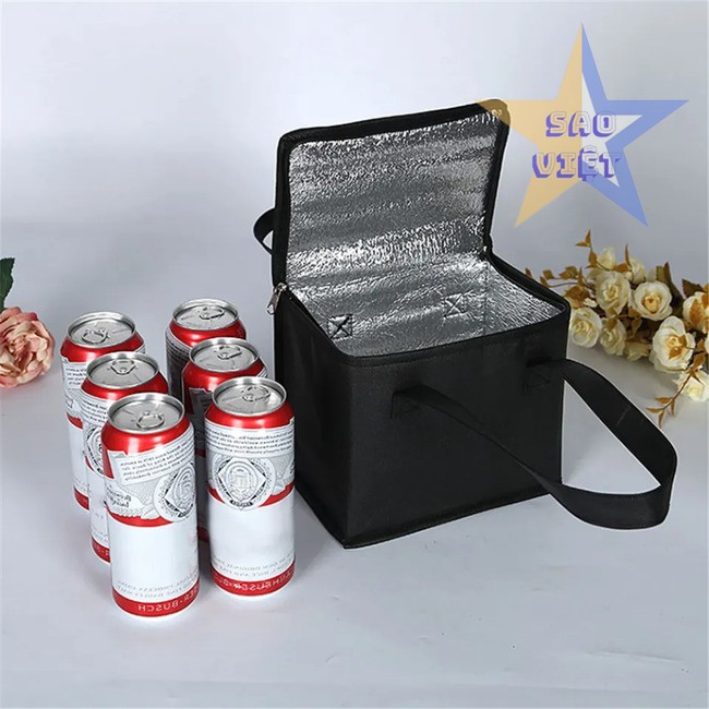 Túi vải không dệt giữ nhiệt giao đồ ăn