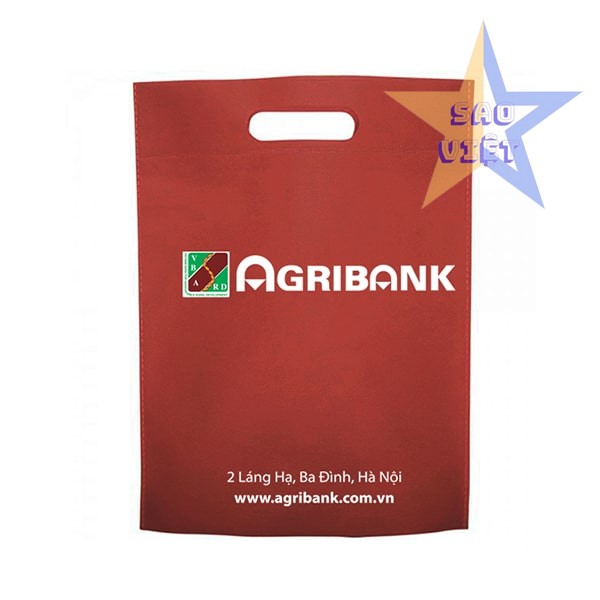Túi vải không dệt màu đỏ ép nhiệt