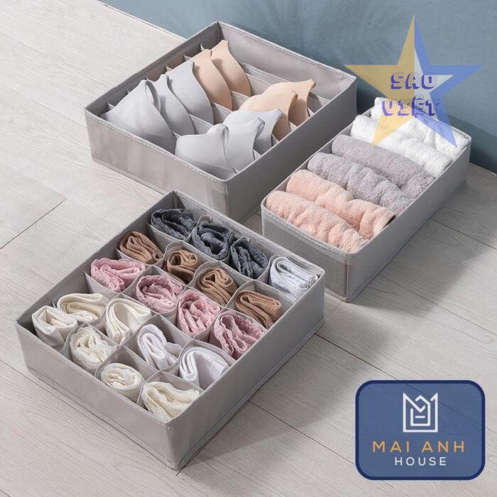 Túi vải đựng đồ lót dạng hộp tiện lợi để tủ