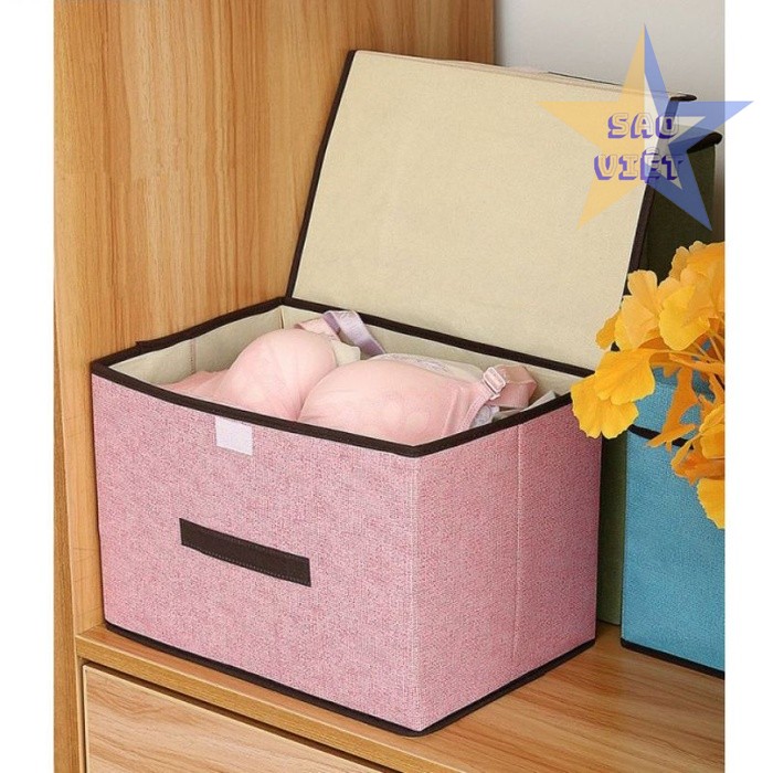 Túi vải đựng đồ lót dạng hộp có nắp đậy kín đáo